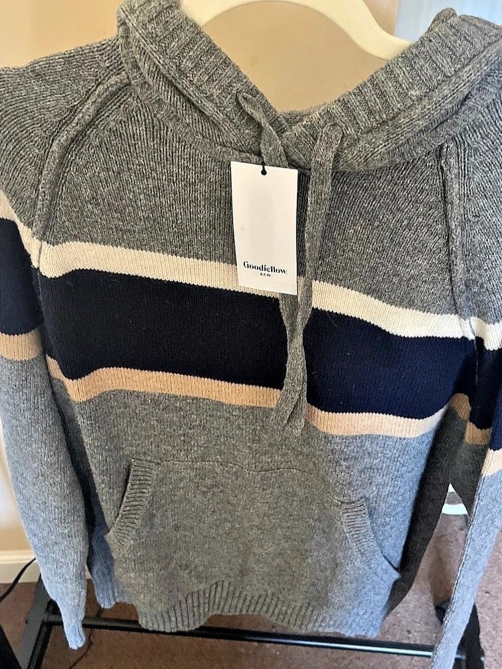 Goodfellow & Co Multi Stripe Sweater Hoodie Men's Medium